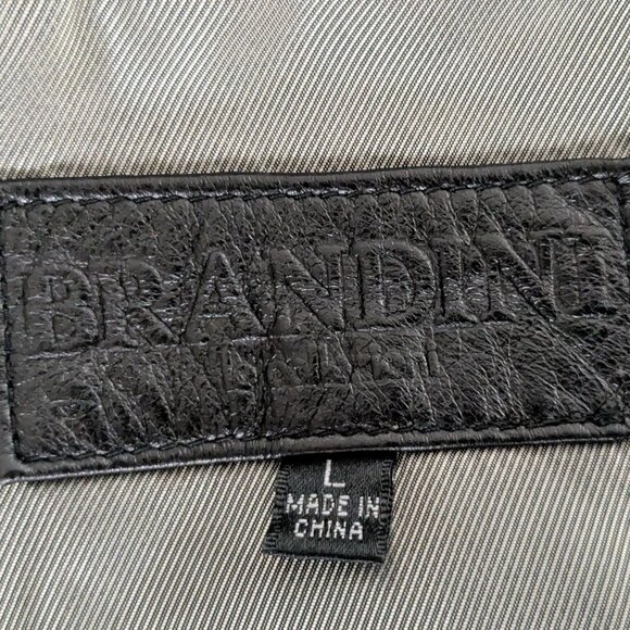 BRANDINI LE COLLEZIONI Black Soft Leather Coat Jacket; Men Size L - Picture 5 of 11